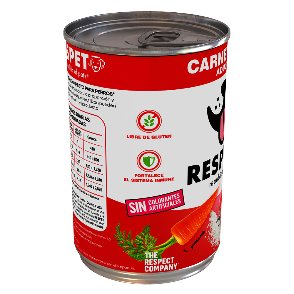 RESPET Lata alimento húmedo para perro Adulto sabor Carne y Vegetales - 410 g