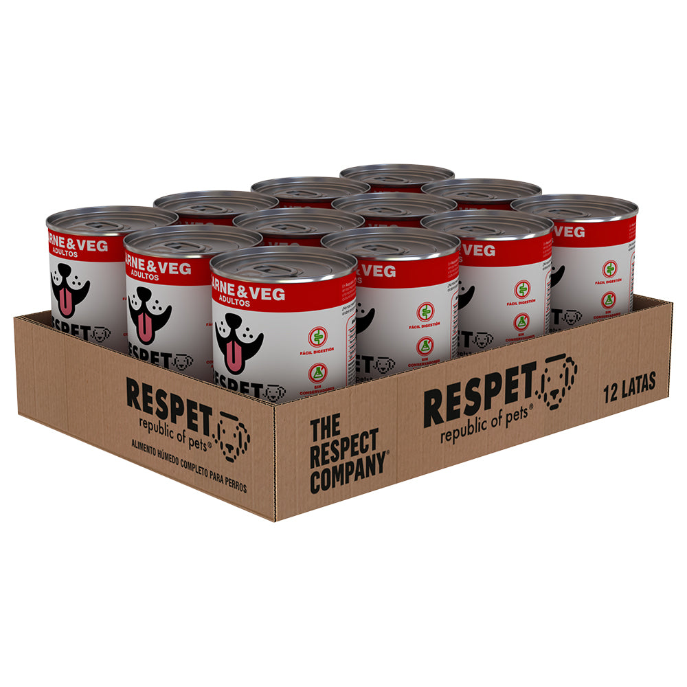 RESPET Lata alimento húmedo para perro Adulto sabor Carne y Vegetales - 410 g