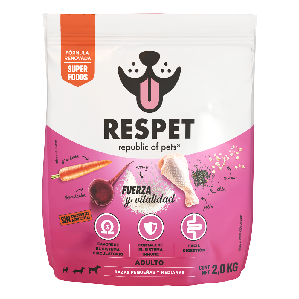 RESPET Croquetas para perro Adulto razas pequeñas y medianas sabor Pollo y Pavo