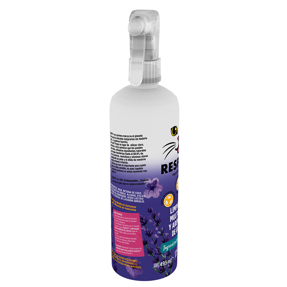 RESPET PACK GATOS - Limpiador Multiusos y Areneros de Gato + Aromatizante Relajante Catnip para gato