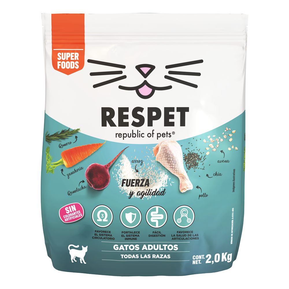 RESPET Croquetas para gato adulto sabor Pollo y Pavo