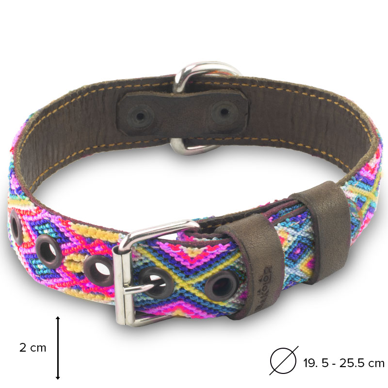 B&Kolor - Collar Artesanal Rosa Fuerte para Mascota