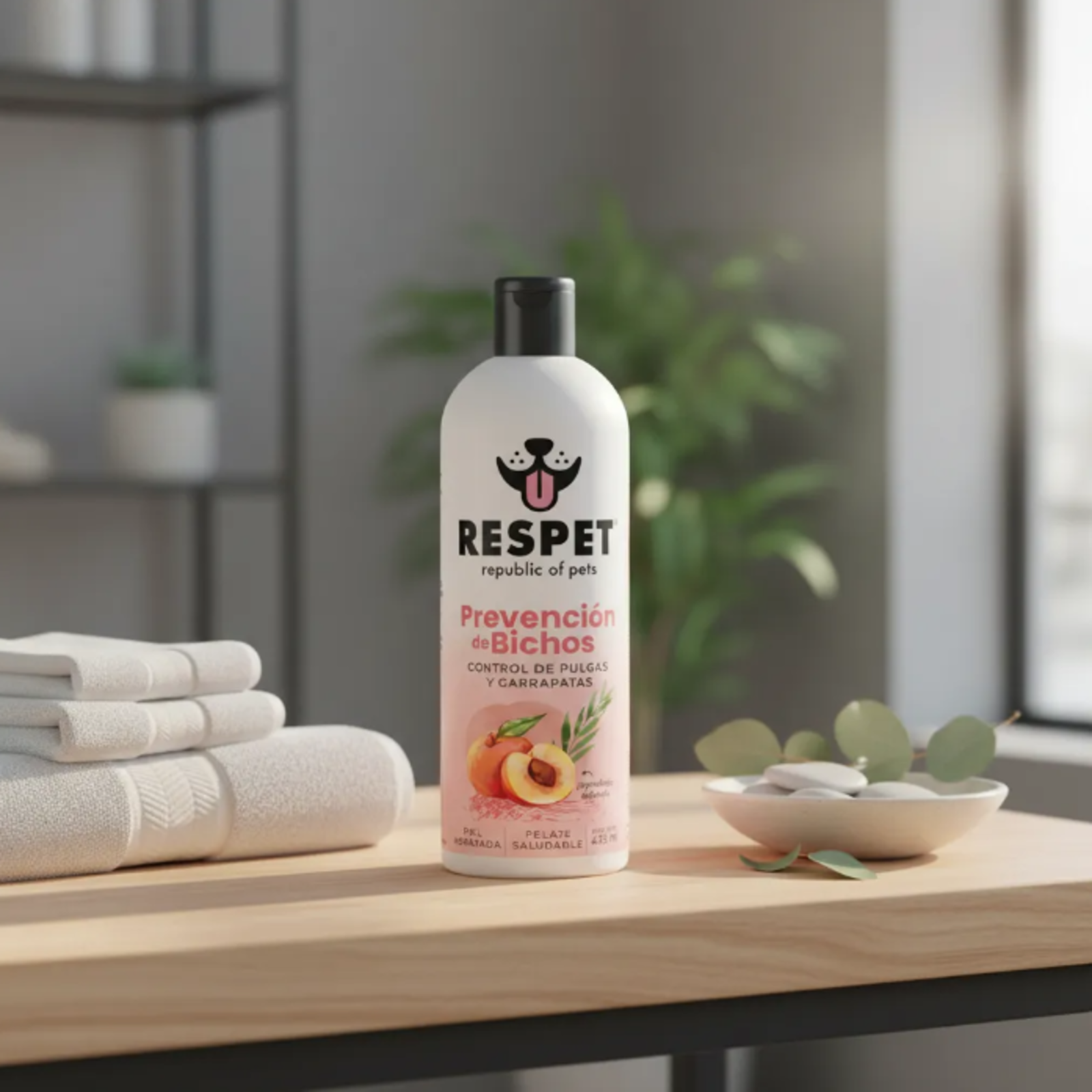RESPET Shampoo para Perro Prevención de Bichos No Parabenos Ni Sulfatos 475ml