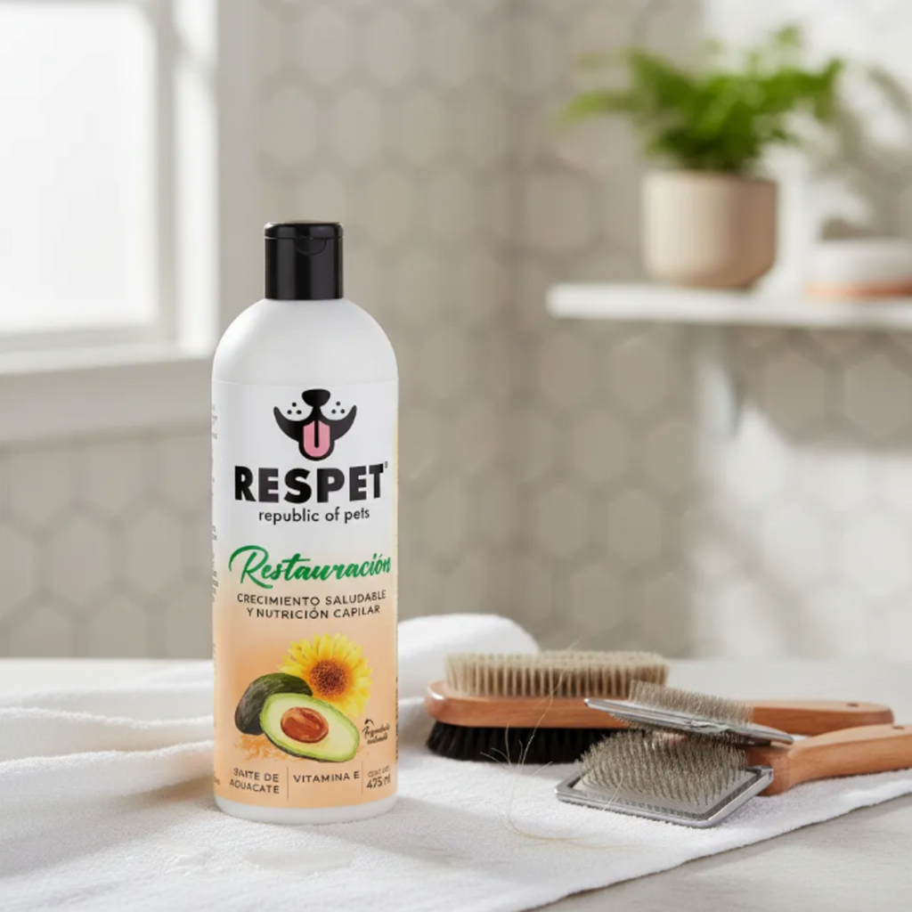 RESPET Shampoo para Perro Restauración Capilar No Parabenos ni Sulfatos 475 ml