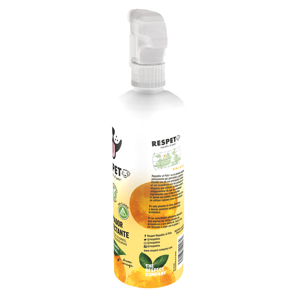 RESPET Limpiador Desinfectante Eliminador de Olores, Manchas y Travesuras Para perros - 495 ml