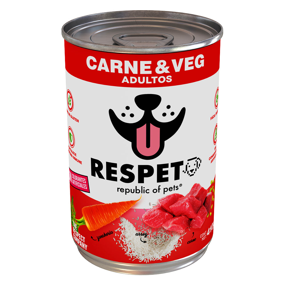 RESPET Lata alimento húmedo para perro Adulto sabor Carne y Vegetales - 410 g