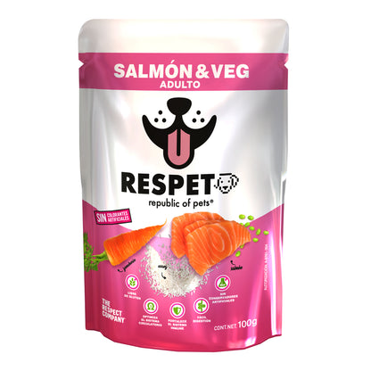 RESPET Sobre alimento húmedo para perro Adulto sabor Salmón y Vegetales - 100 g