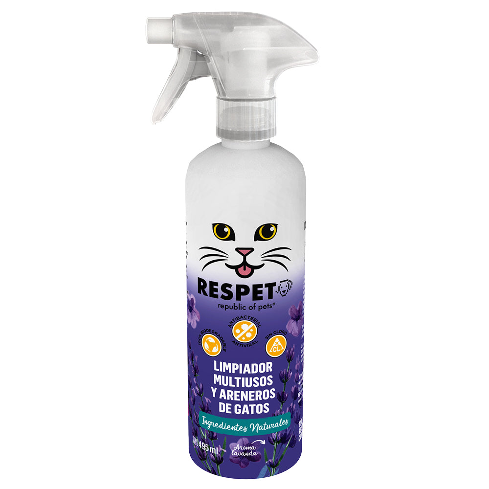 RESPET PACK GATOS - Limpiador Multiusos y Areneros de Gato + Aromatizante Relajante Catnip para gato