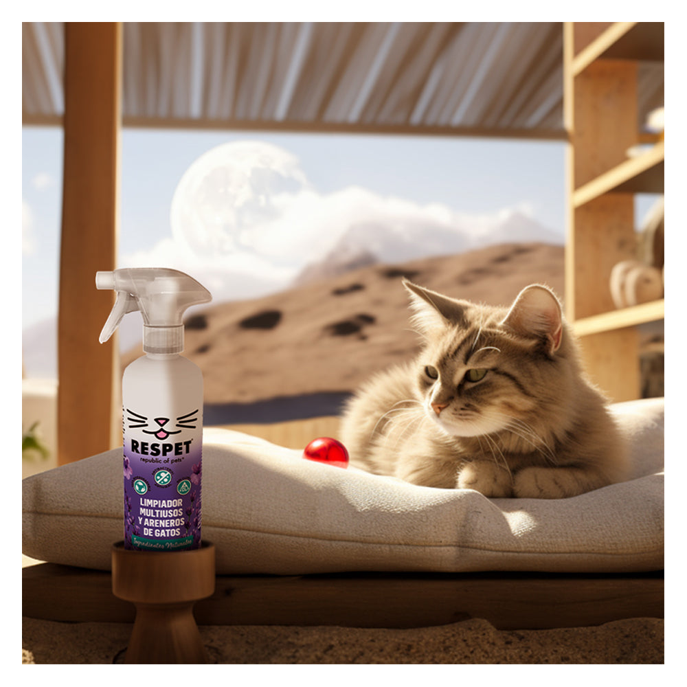 RESPET Limpiador de Arenero de Gato y Multiusos Elimina Olores 495ml No Tóxico