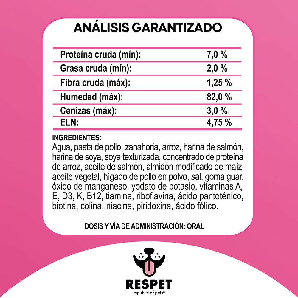 RESPET Alimento Húmedo para Perro Adulto Sabor Salmón y Vegetales Lata 410 g