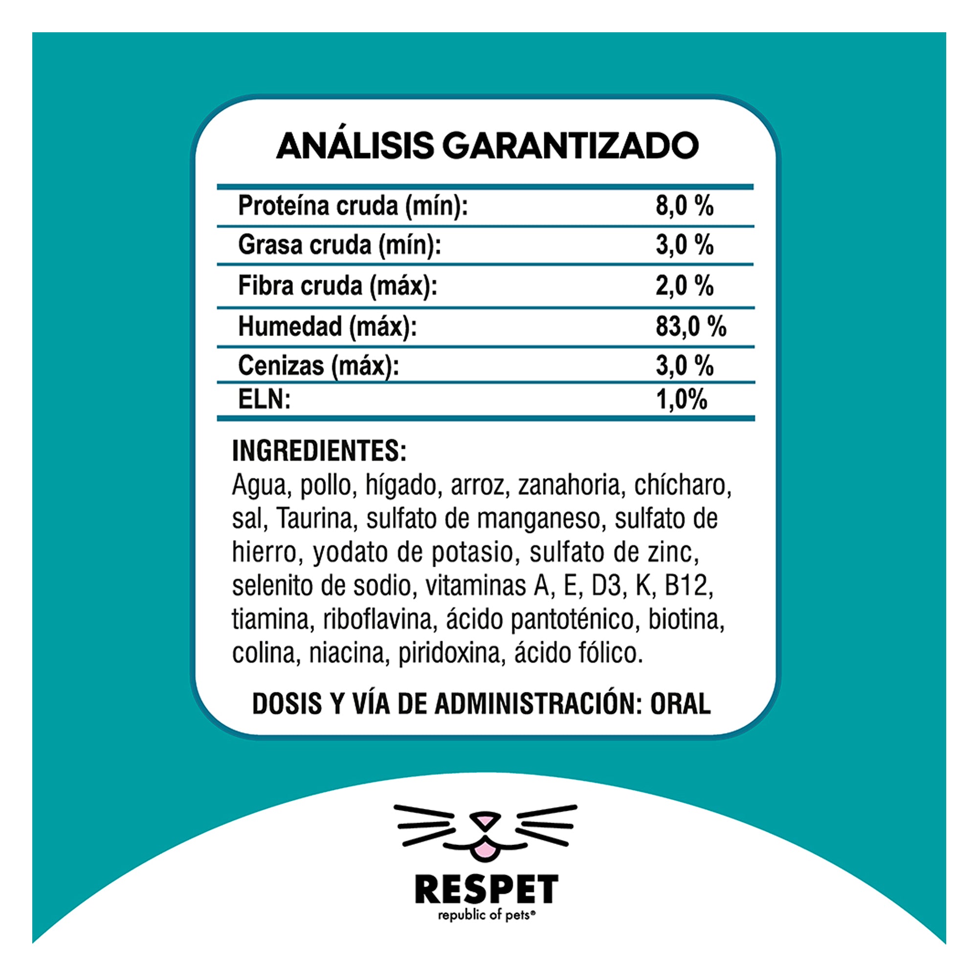 RESPET Alimento Húmedo para Gatos Pollo y Vegetales Sin Gluten Sobres 100 g