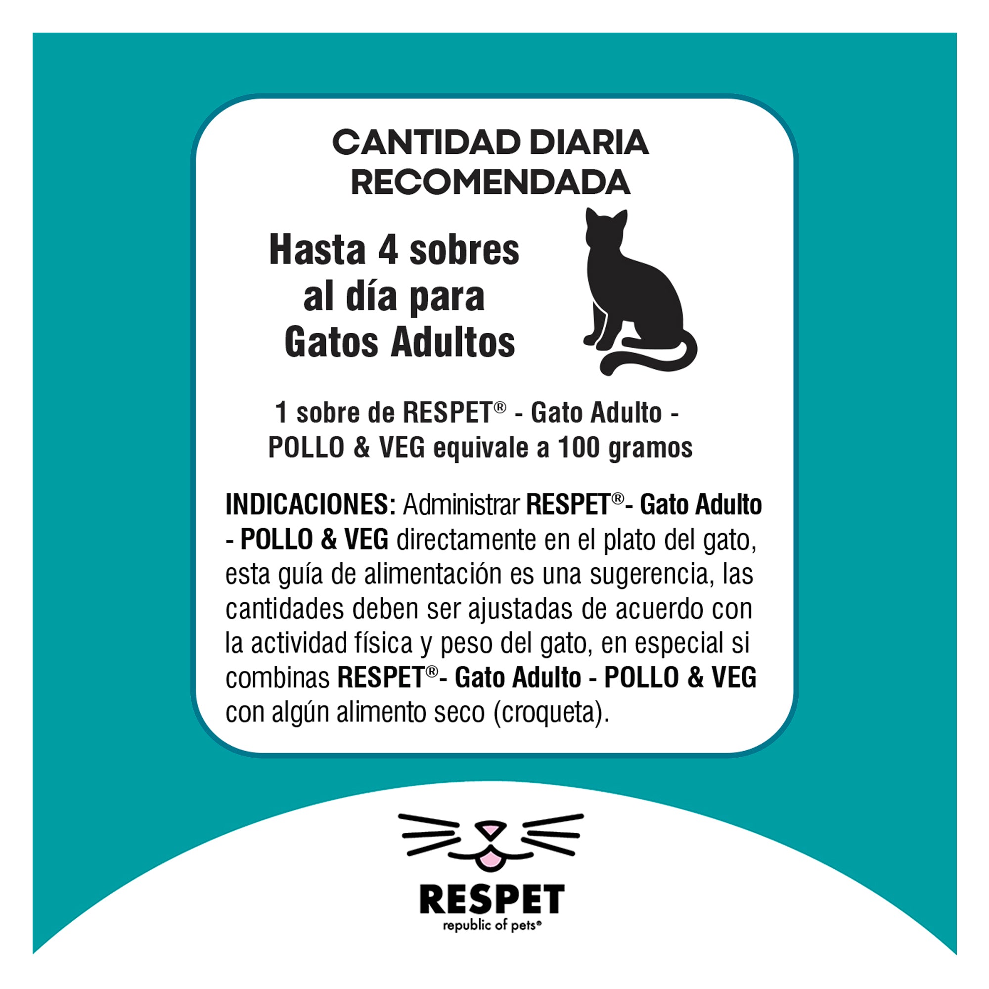 RESPET Alimento Húmedo para Gatos Pollo y Vegetales Sin Gluten Sobres 100 g