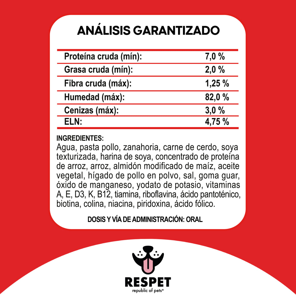 RESPET Sobre alimento húmedo para perro Adulto sabor Carne y Vegetales - 100 g