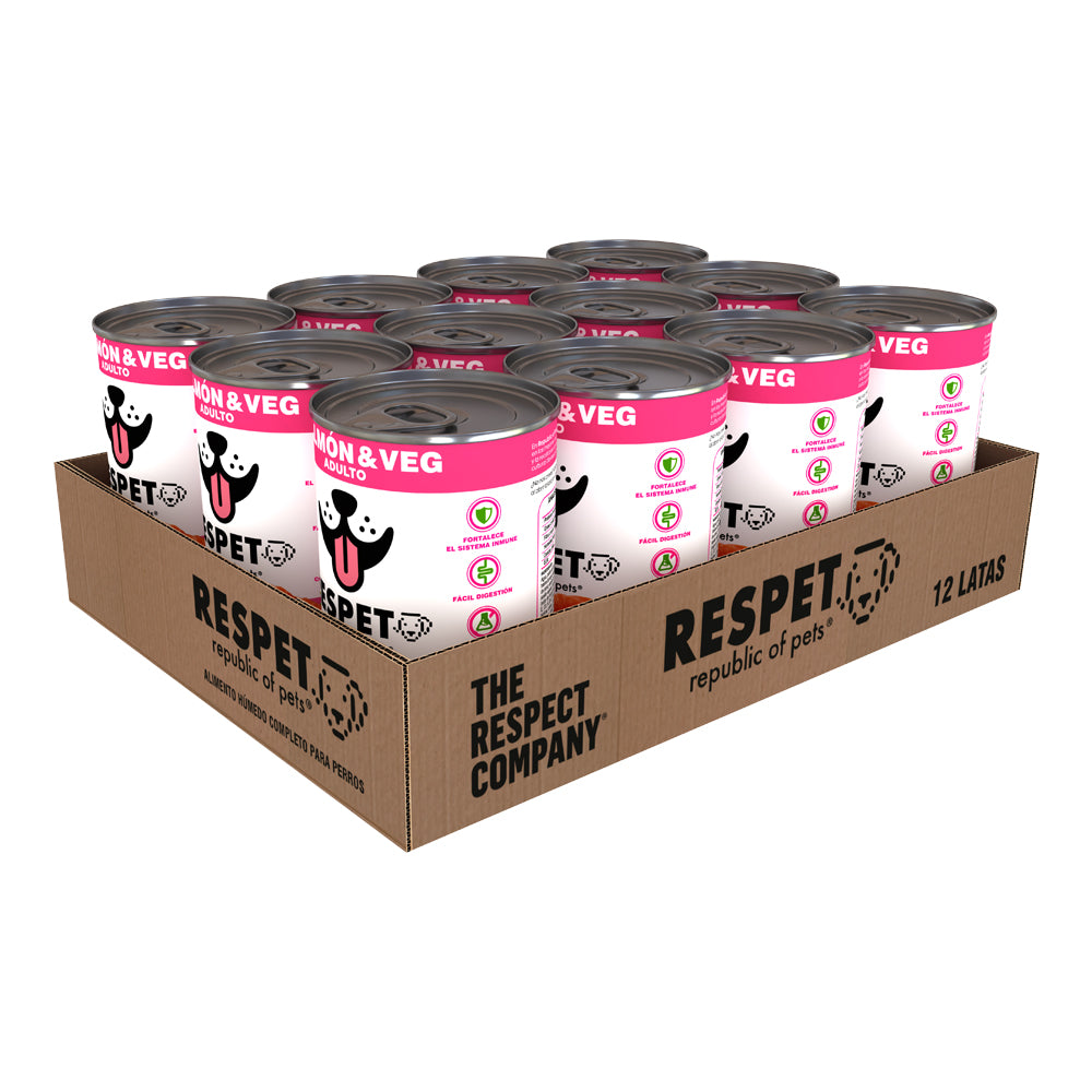 RESPET Lata alimento húmedo para perro Adulto sabor Salmón y Vegetales - 410 g