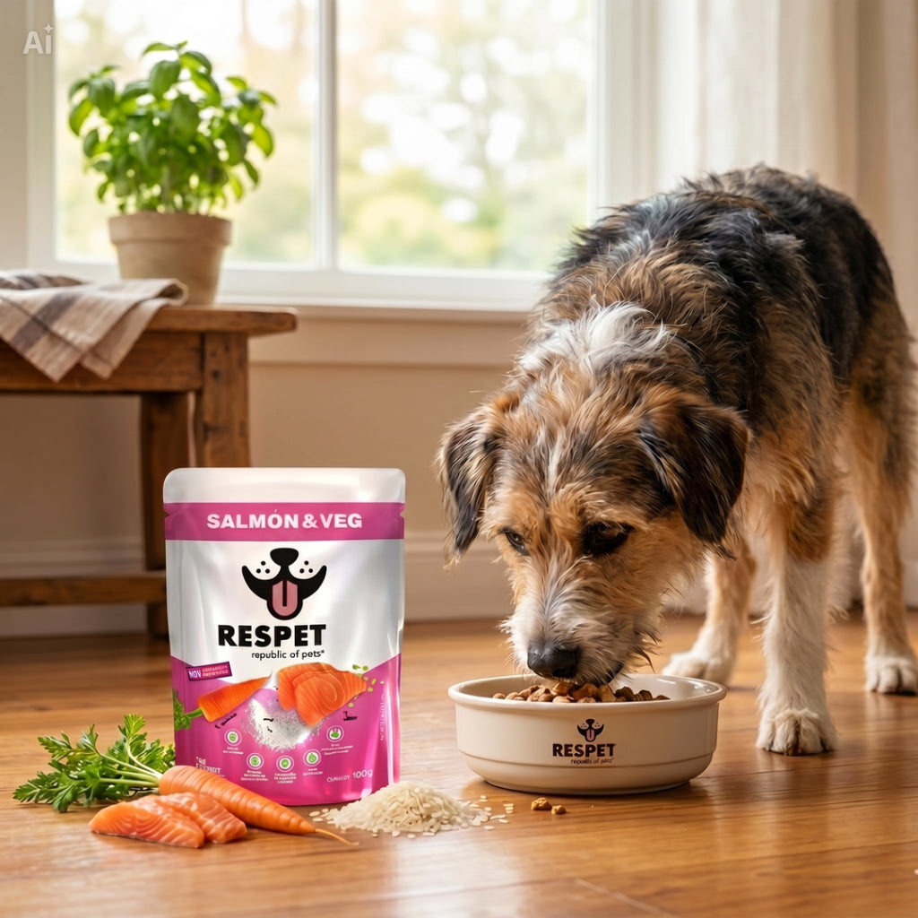RESPET Alimento Húmedo para Perro Adulto Salmón y Vegetales Sobres 100 g