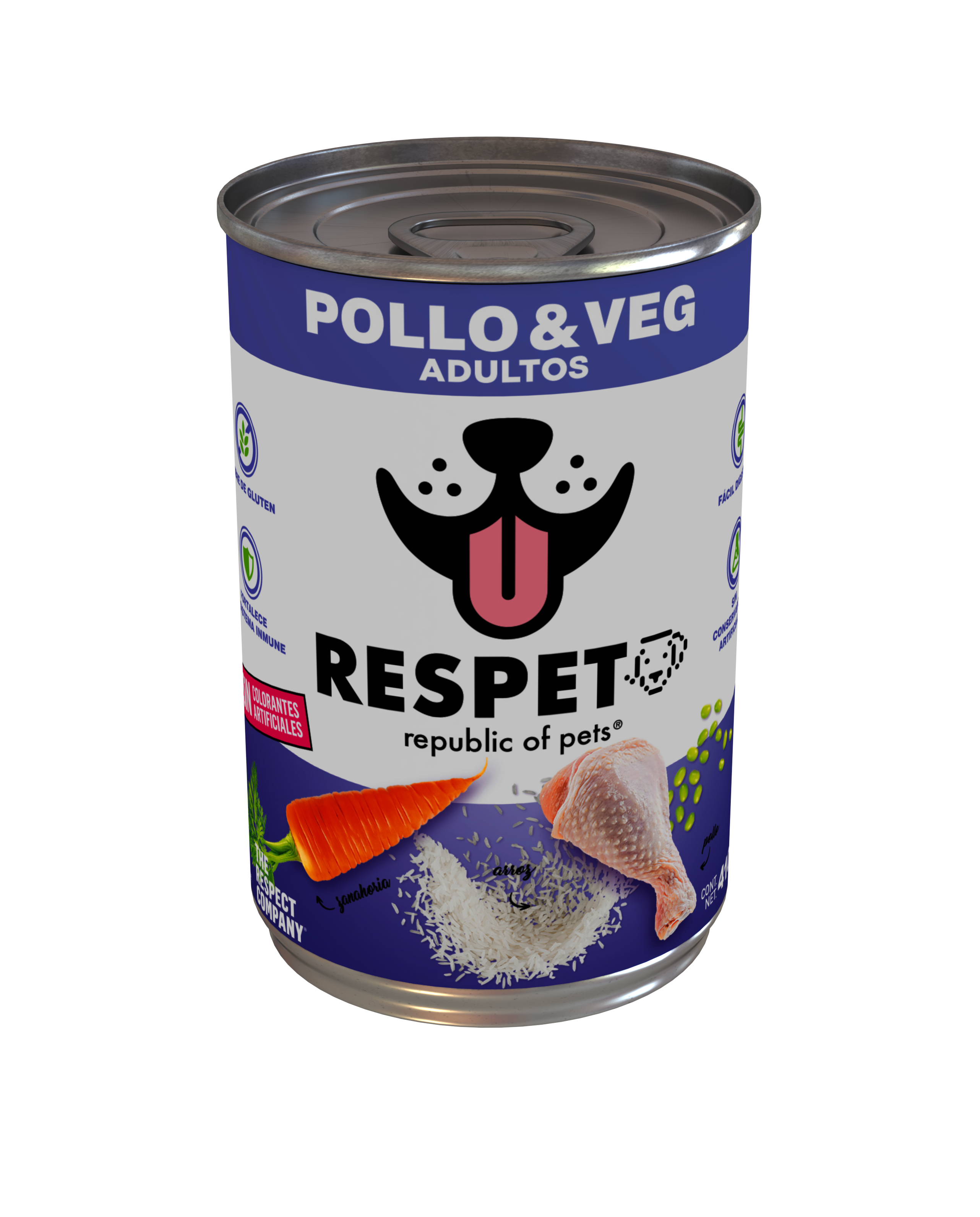 RESPET Lata alimento húmedo para perro Adulto sabor Pollo y Vegetales - 410 g