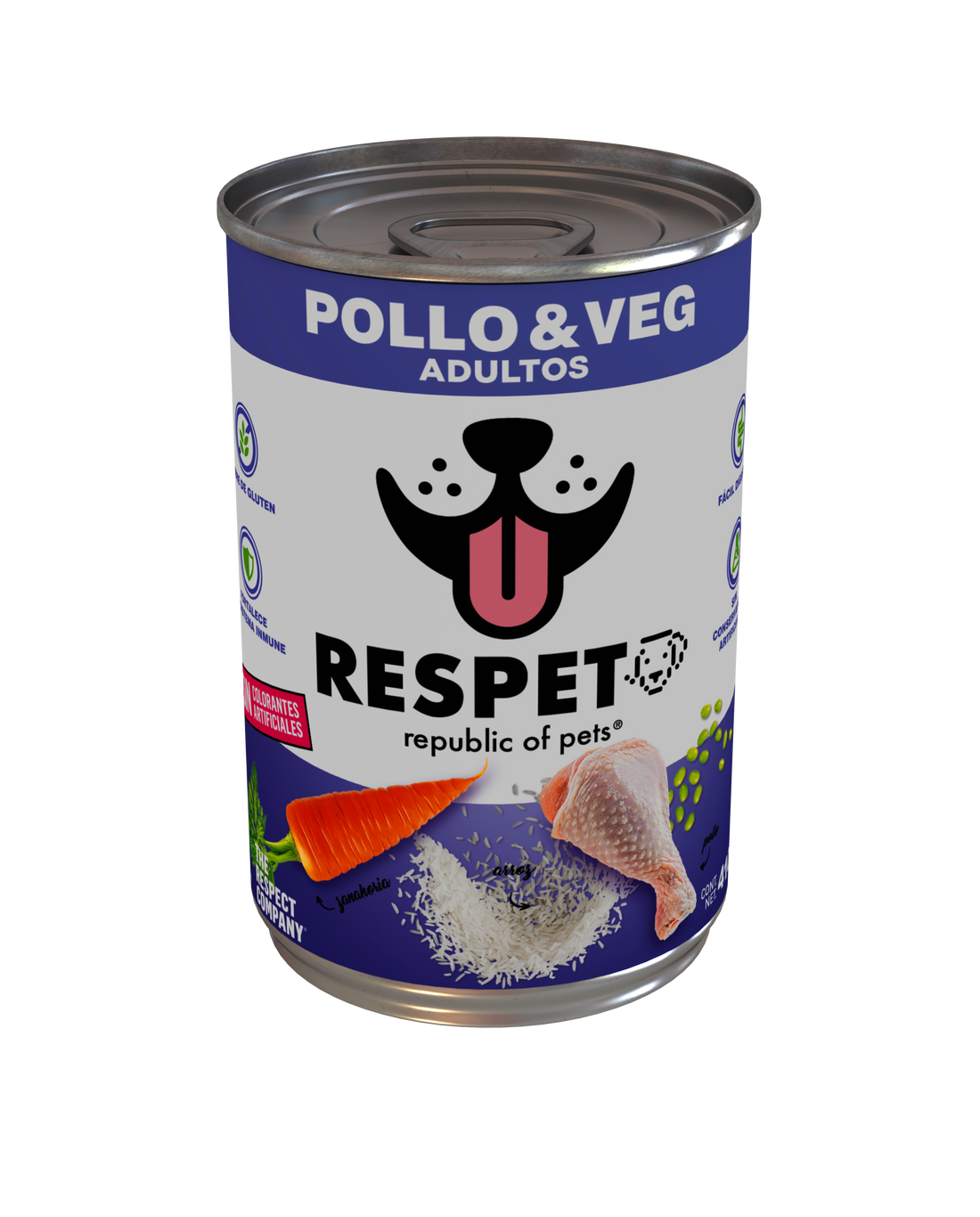 RESPET Lata alimento húmedo para perro Adulto sabor Pollo y Vegetales - 410 g
