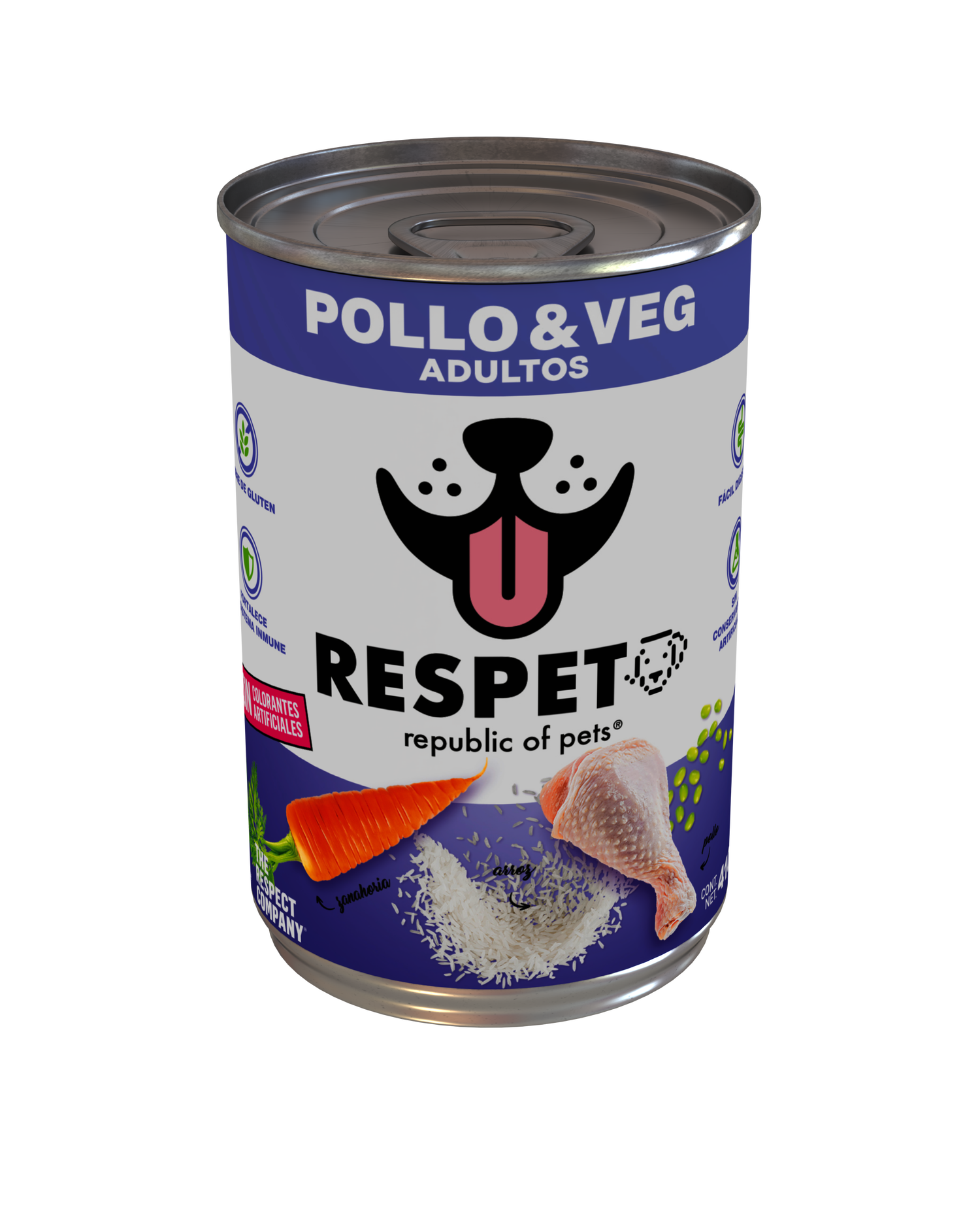 RESPET Lata alimento húmedo para perro Adulto sabor Pollo y Vegetales - 410 g