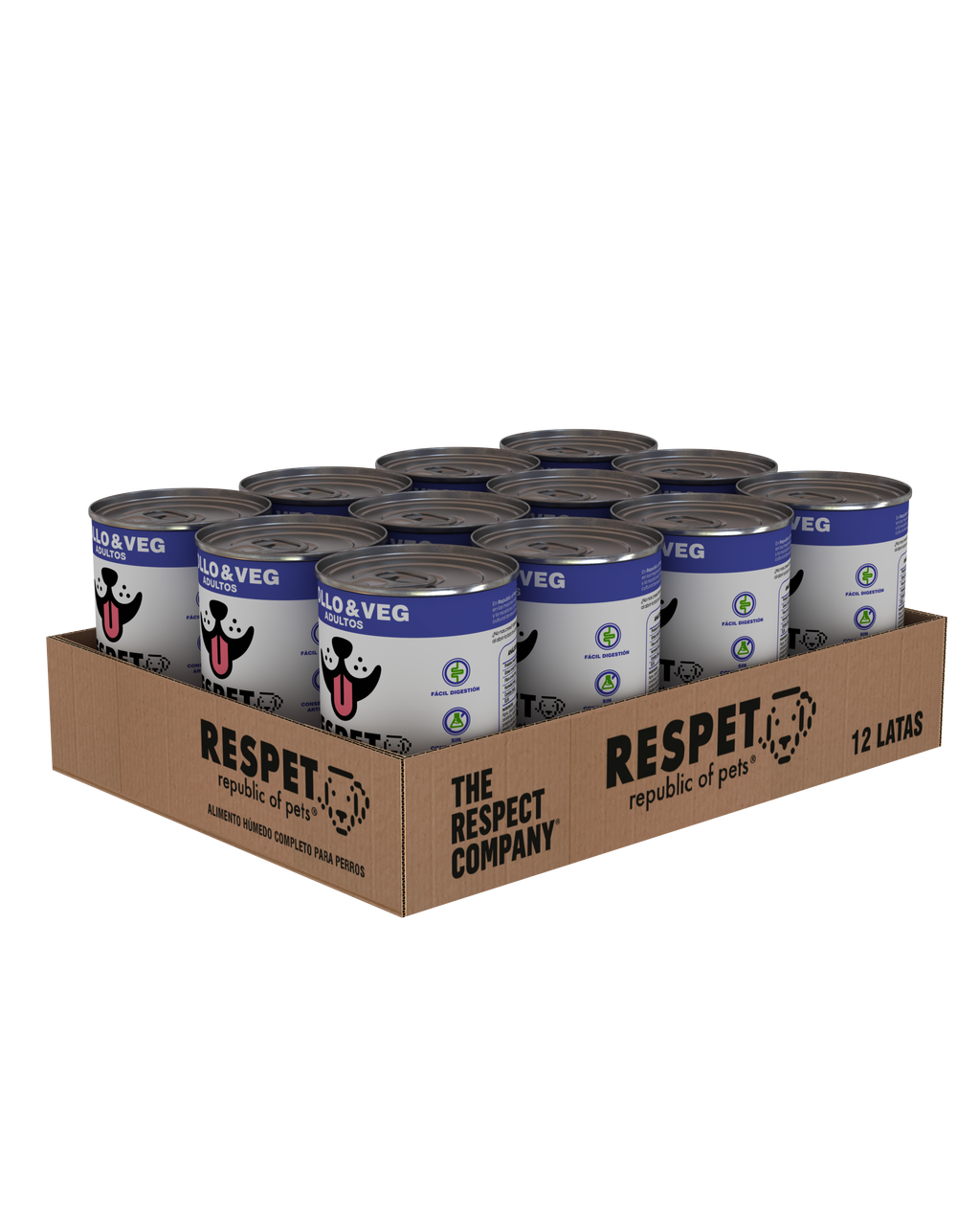 RESPET Alimento Húmedo para Perro Adulto Sabor Pollo y Vegetales Lata 410 g
