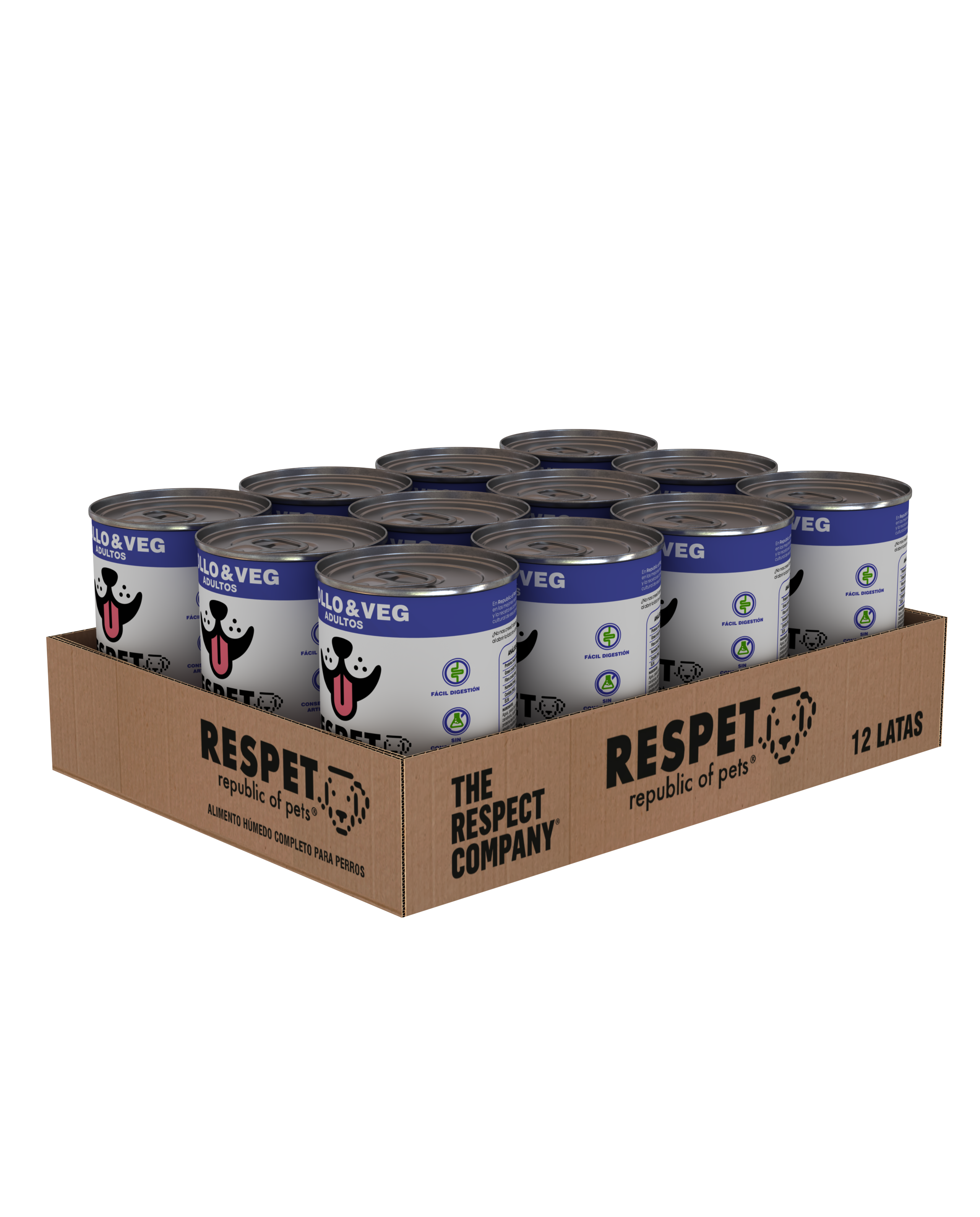 RESPET Lata alimento húmedo para perro Adulto sabor Pollo y Vegetales - 410 g