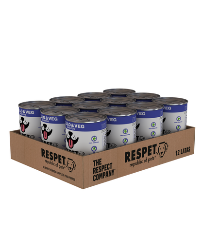 RESPET Lata alimento húmedo para perro Adulto sabor Pollo y Vegetales - 410 g