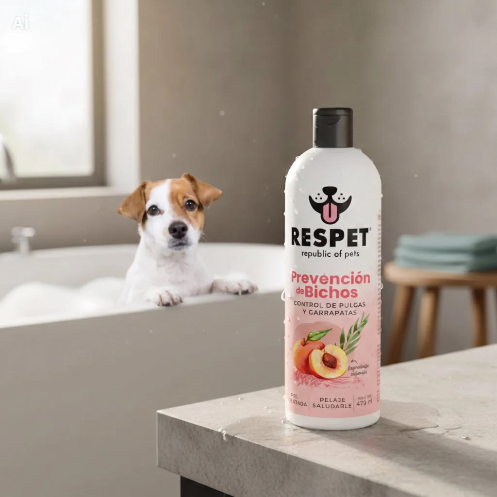 RESPET Shampoo para Perro Prevención de Bichos No Parabenos Ni Sulfatos 475ml