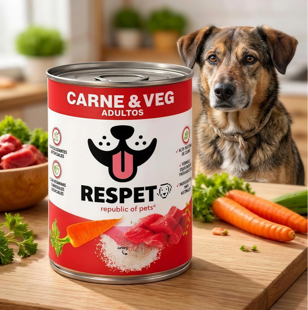 RESPET Alimento Húmedo para Perro Adulto Sabor Carne y Vegetales Lata 410 g