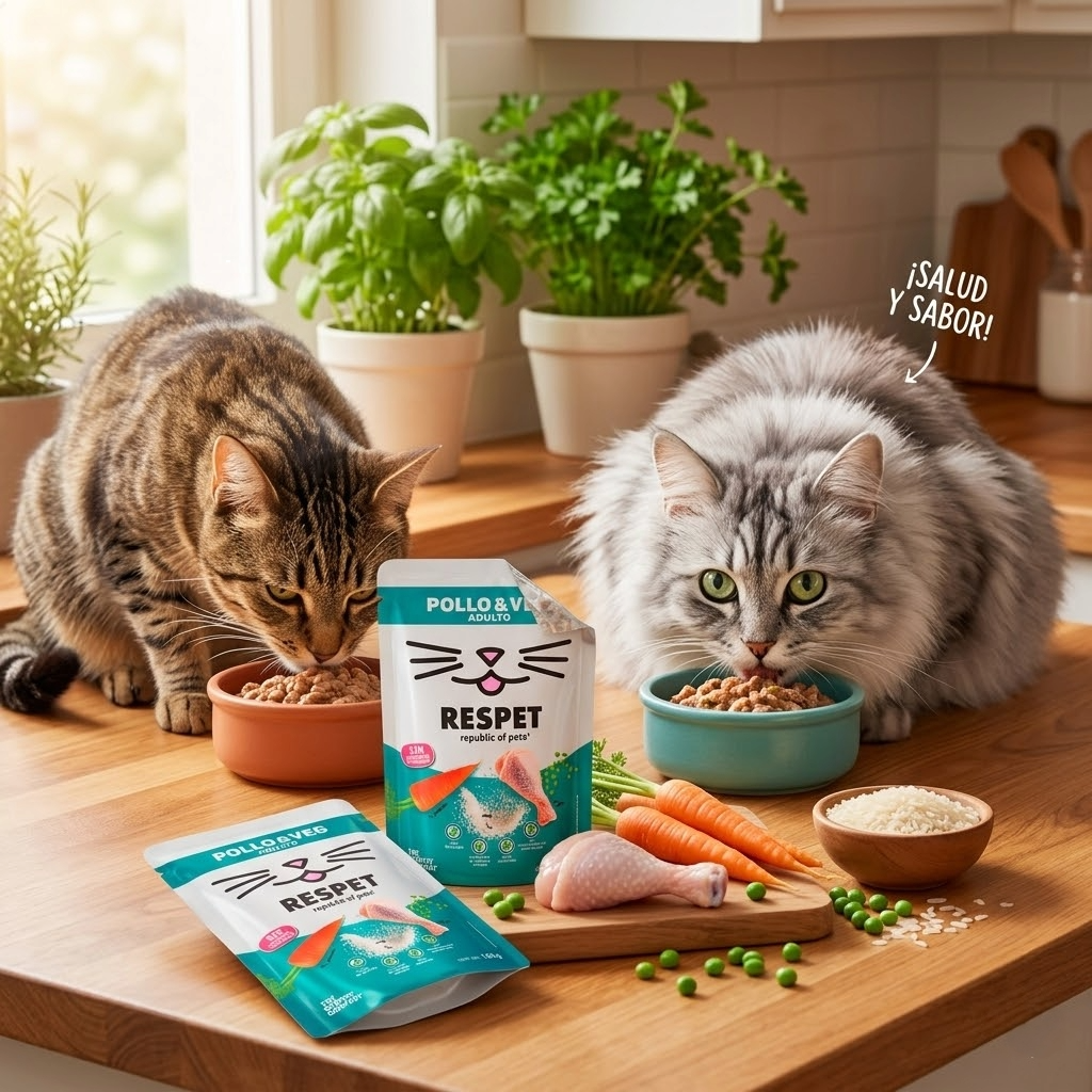 RESPET Alimento Húmedo para Gatos Pollo y Vegetales Sin Gluten Sobres 100 g