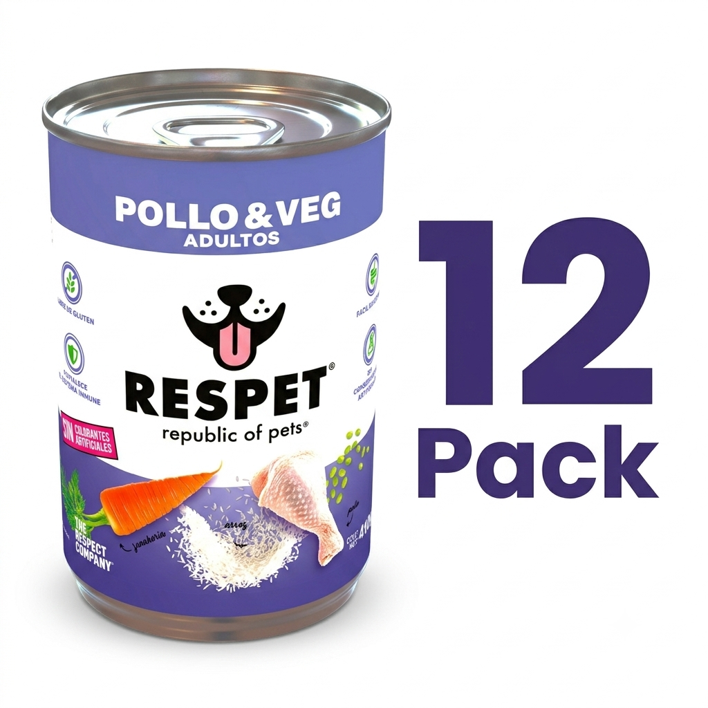 RESPET Alimento Húmedo para Perro Adulto Sabor Pollo y Vegetales Lata 410 g