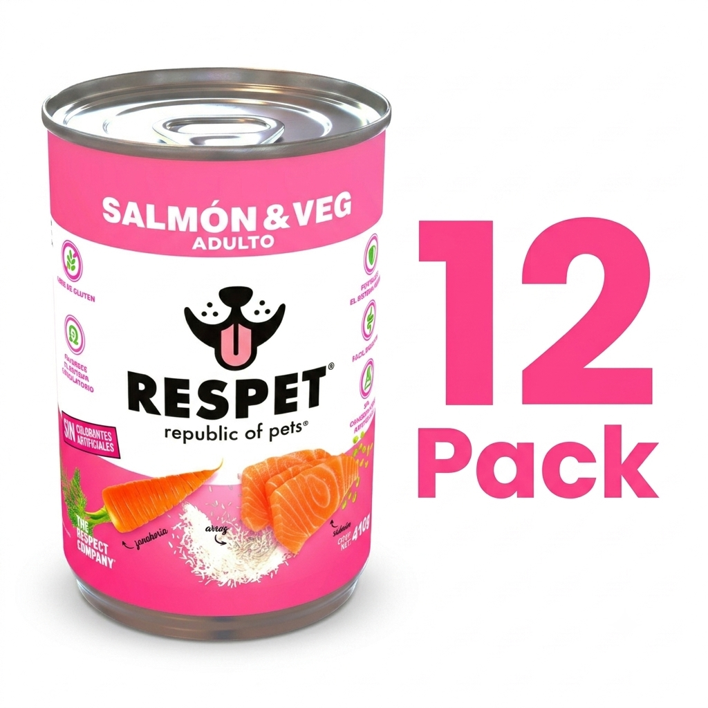 RESPET Alimento Húmedo para Perro Adulto Sabor Salmón y Vegetales Lata 410 g